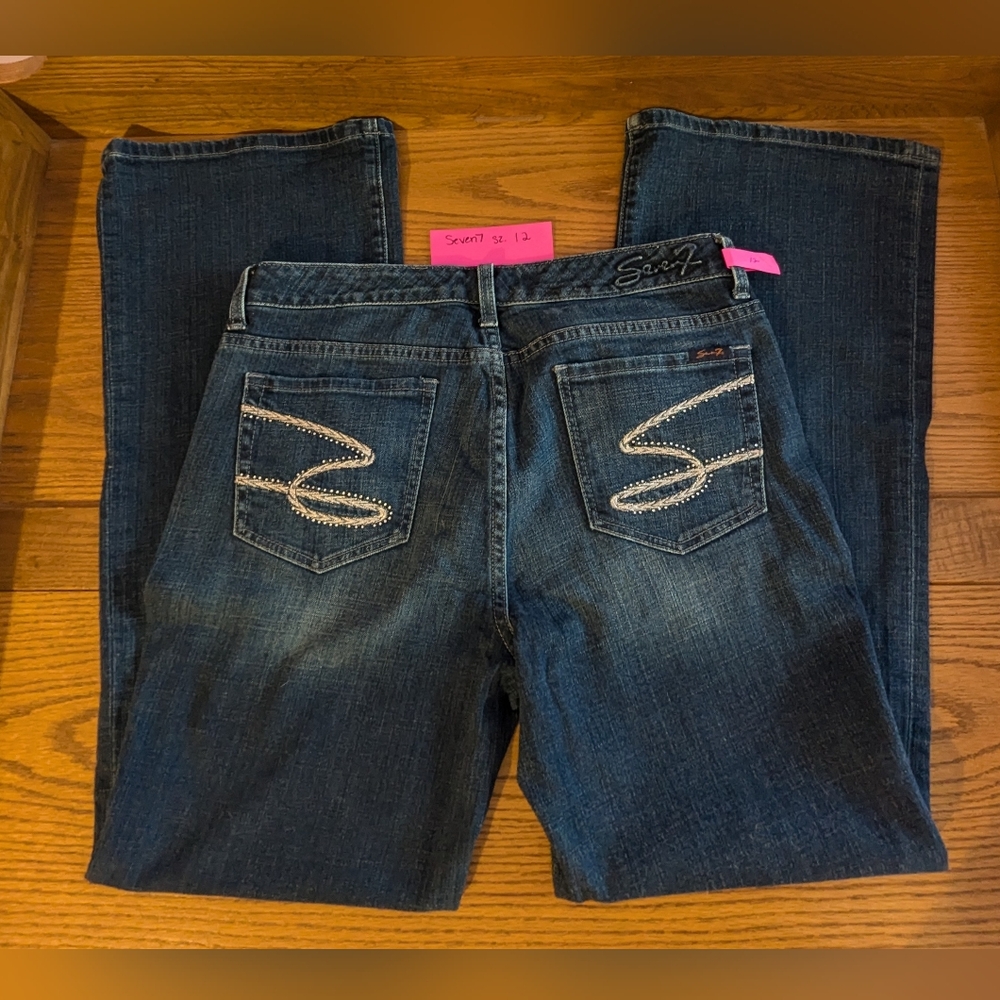 Women's Seven7 Jeans with embellished pockets, size 12